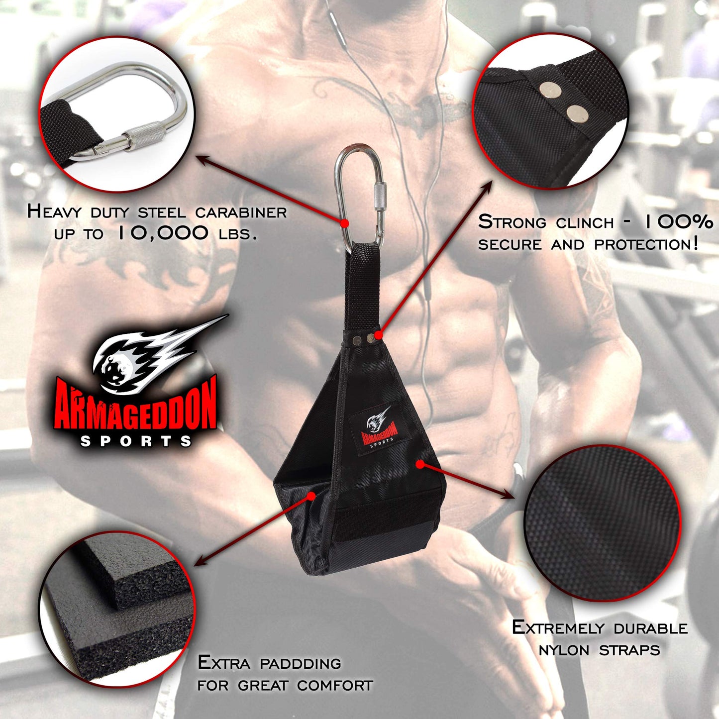 Premium Ab Slings Straps - Rip-Resistant Heavy Duty Pair for Pull Up Bar Hanging Leg Raiser Fitness - Ab Exercise Equipment, Superb Arm Padding for Abdominal Training Workout Equipment