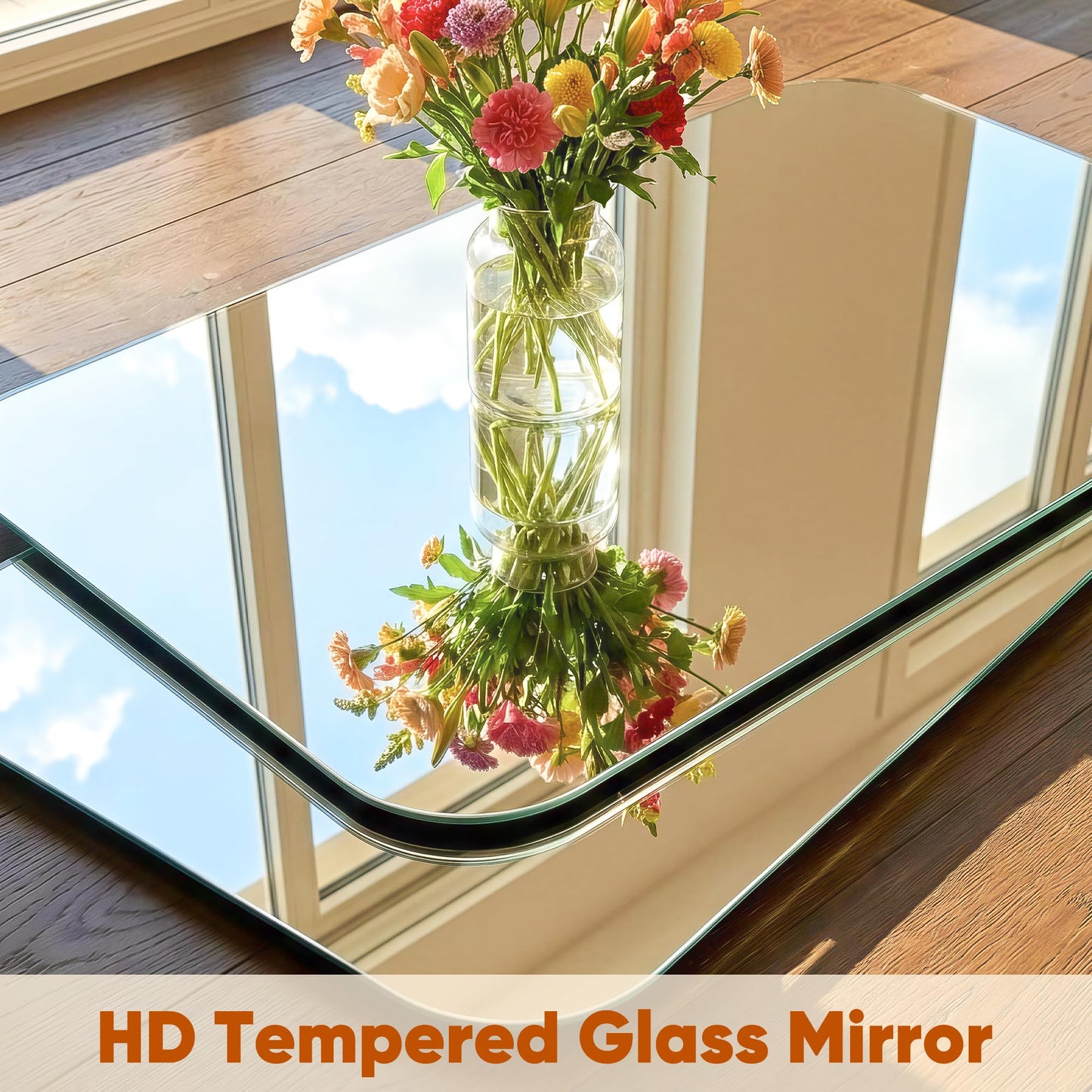Novlux Home Gym Mirror, 58" x 30" - 2PCS, Large Full Length Mirror Wall Mounted for Yoga, Frameless Tempered Glass Wall for Home Gym, Dance Studio, Living Room, Bathroom