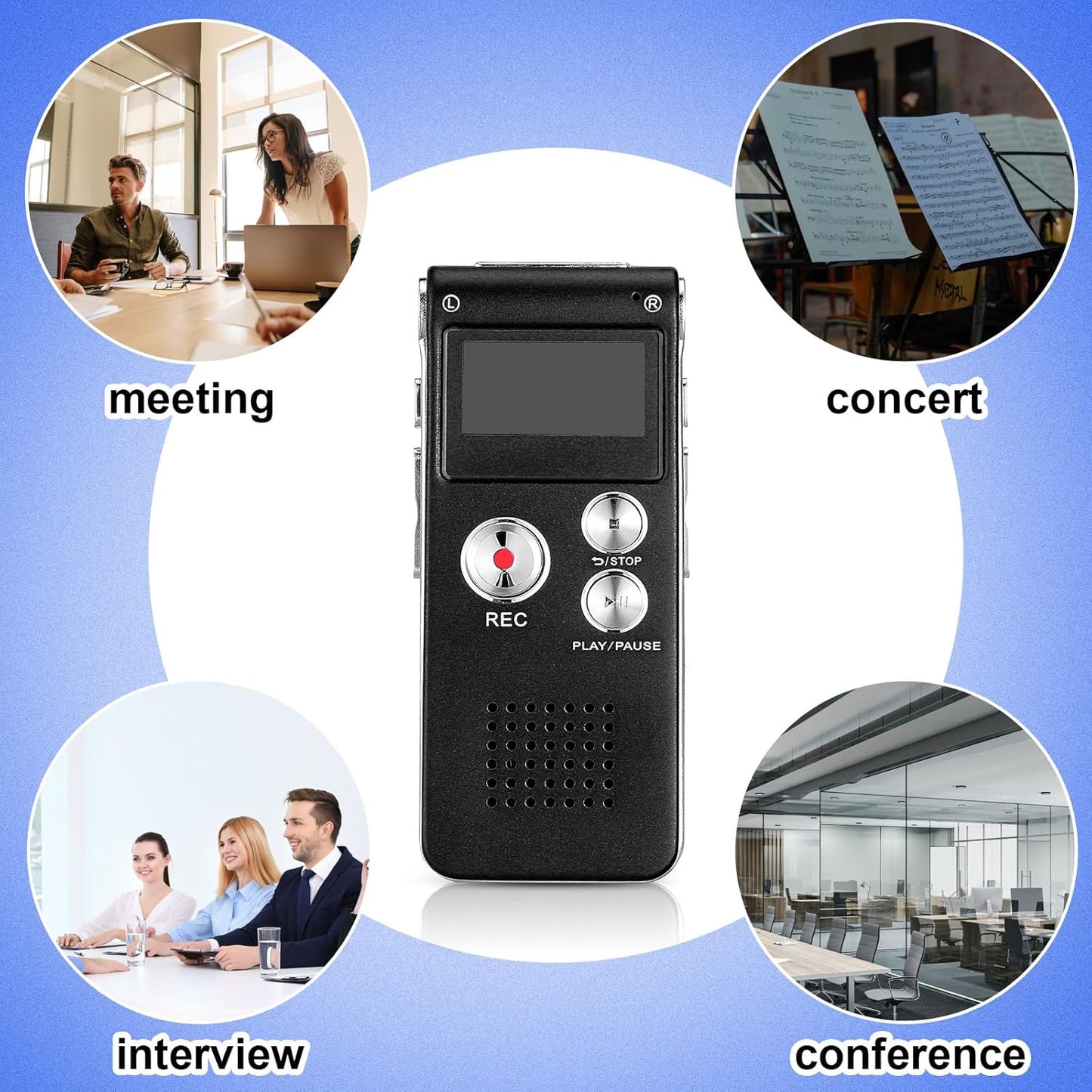 Tellegloww 8GB(Black) Ghost Hunting Equipment Paranormal Equipment for Ghost Hunting Digital EVP Voice Activated