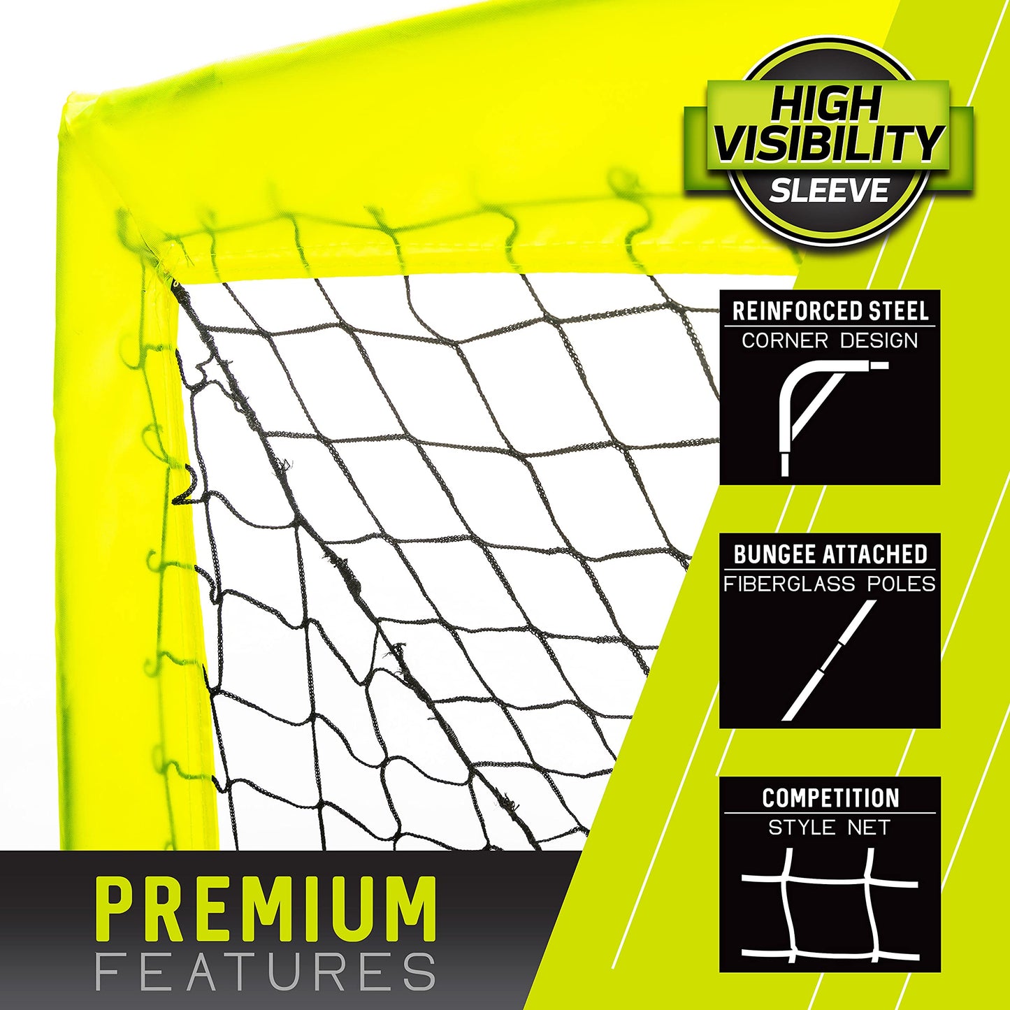 Franklin Sports Blackhawk Portable Soccer Goal, Optic Yellow, 12' x 6'