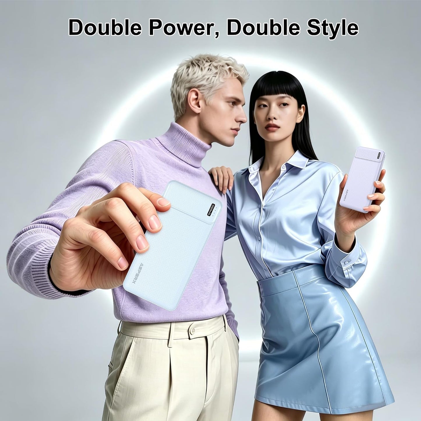 AsperX 2-Pack 10000mAh Pack USB C Output Portable Charger Power Bank Fast Charging, Portable Phone Charger External