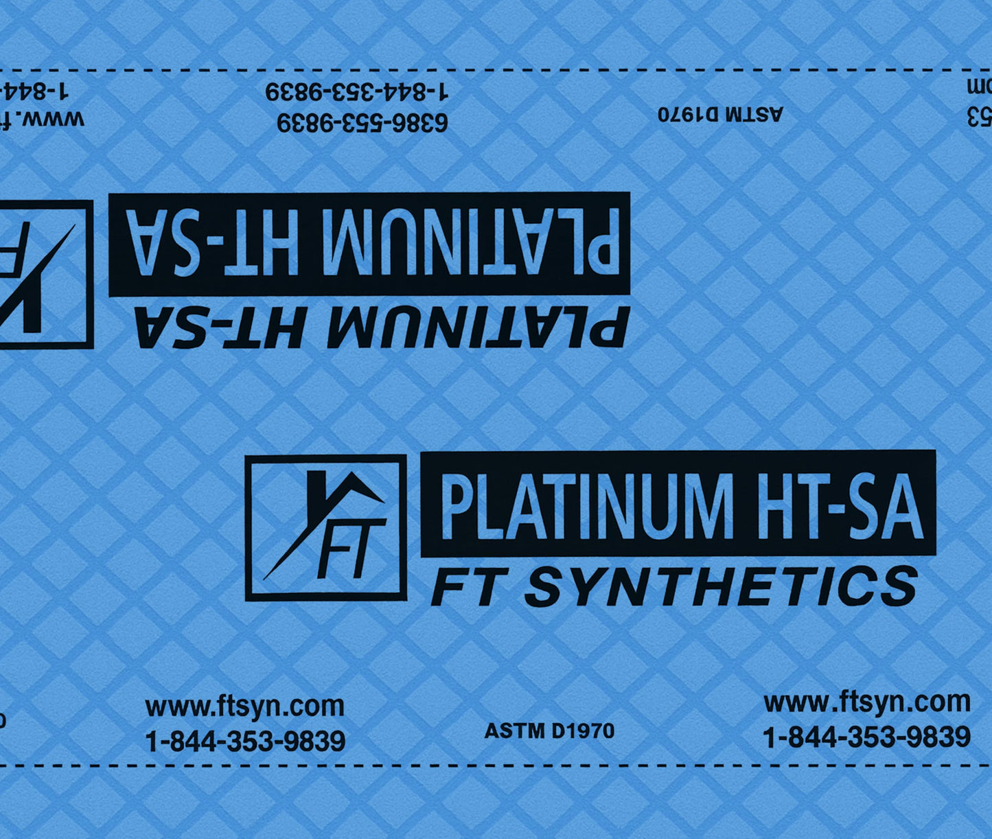 FT Synthetics Platinum HT-SA Ice & Water Roofing Underlayment, 41 mil, 36" x 67', High-Temp, Self-Adhering, Nail Sealable, UV Resistant, ASTM/CSA Certified, Lifetime Warranty