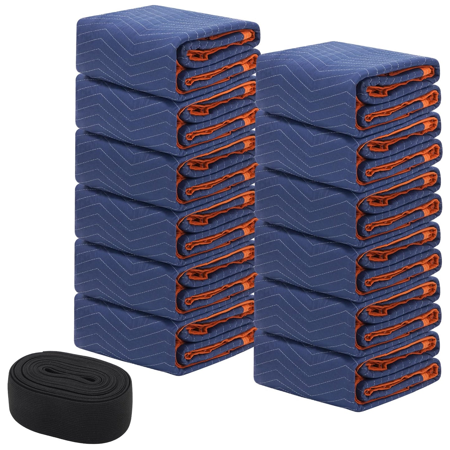 Permade 12 Pack Moving Packing Blankets- 72x80 in (48lb/dz) Heavy Duty Moving Pads for Furniture Protection Professional Quilted Cargo Shipping Furniture Blankets for Packing, Blue