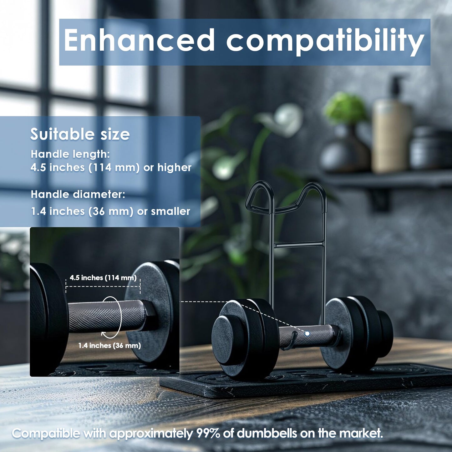QKOQKO Dumbbell Spotter Hooks, 2-Pack Upgraded 250 lbs Heavy Duty Rack Attachments for Bench Press, Chest & Shoulder Workouts, Safety Hangers with Wrist Straps