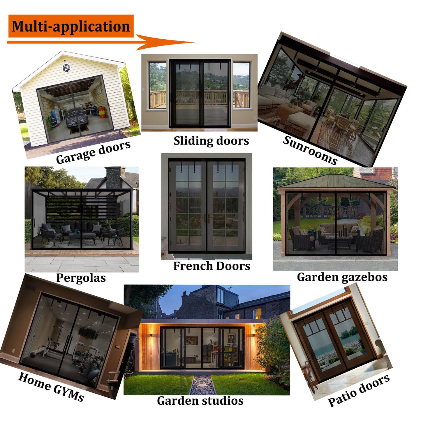 SANJINFON Magnetic Garage Door Net Screen Kit 20x9 FT - Heavy-Duty Fiberglass Mesh with Magnetic Closure for 2 or 3 Car Garage 20x9ft, Blocks Bugs & Enhances Privacy - Perfect for Porch Gym Barn Patio