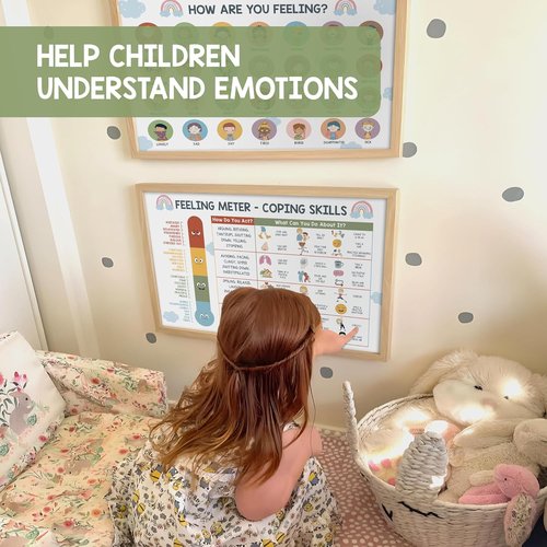 Feelings Chart for Kids | Coping Skills Emotions Poster - Calm Down Corner Decor for Mental Health