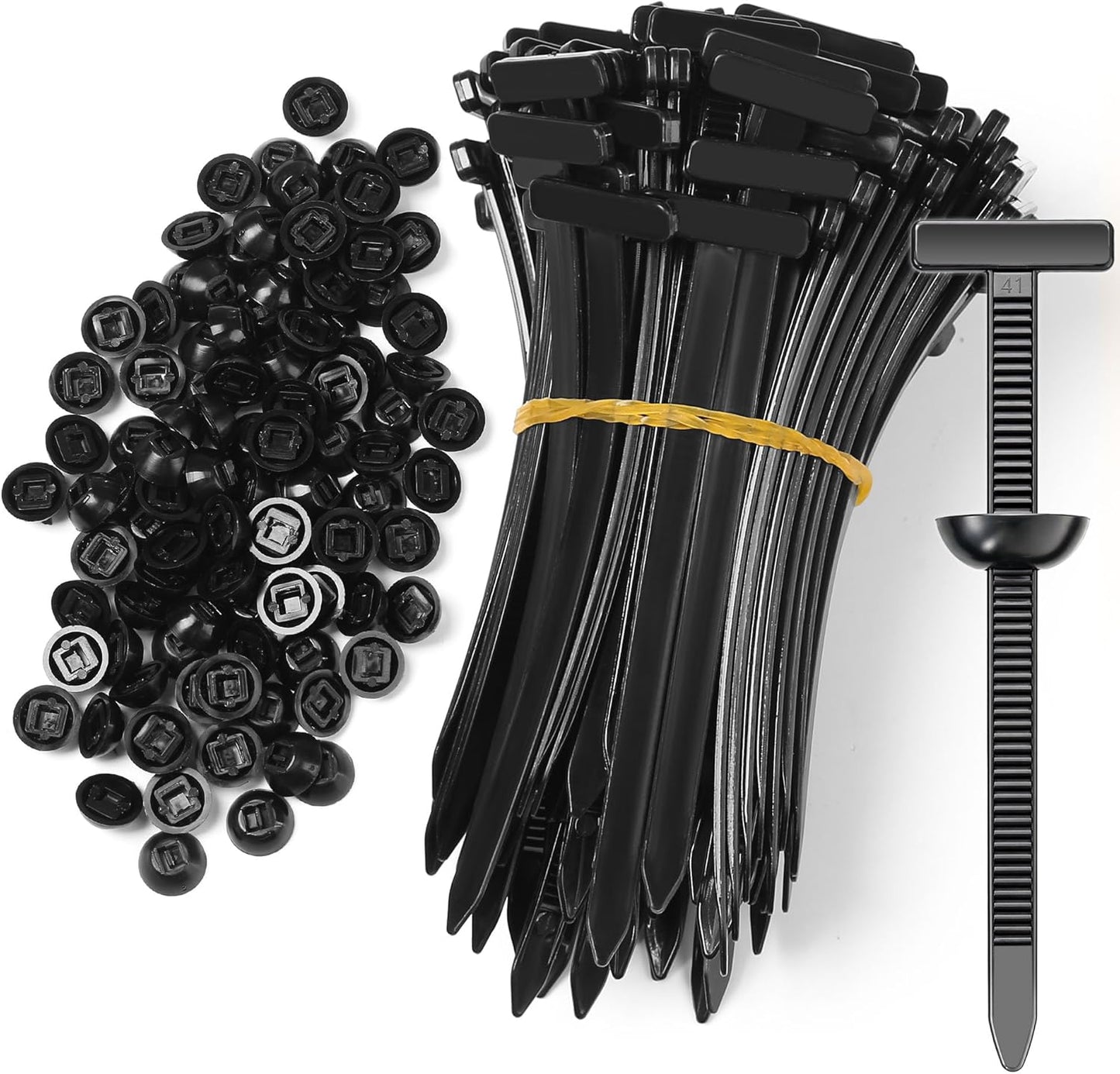 100 Pcs Nylon Universal Cable Tie Buckle - New T Multifunctional Nylon Zip Ties With Pin & Button Design Plastic Cable