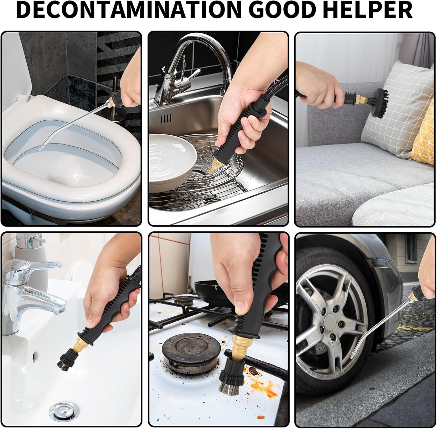 Skiennix Steam Cleaner - 6-Level Handheld Steamer with 10s Heat-Up & 1.5L Tank for Home & Car Detailing