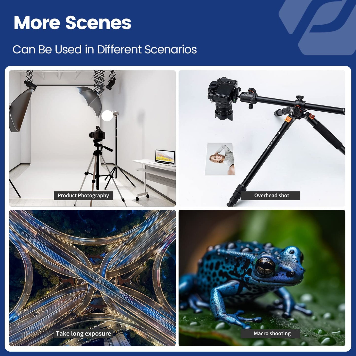 Fotopro Horizontal Camera Tripod 75 Inch Aluminum 360 Degree Ball Head Quick Release Plate DSLR Tripod for Travel Camera Video Camcorder