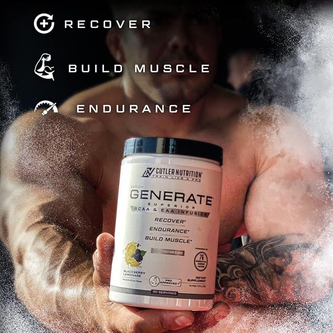 Cutler Nutrition Generate EAA and BCAA Powder: Best Branched Chain Amino Acids Supplement with Essential Amino Acids, 5g BCAAs, 2g EAAs for Lean Muscle Mass | Pina Colada, 30 Servings