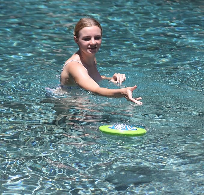 Disc - Water Disc Toy for Spring & Summer Fun - Skips, Slides, Jumps - Pools, Beaches & Backyards Fun for All Ages (Green)