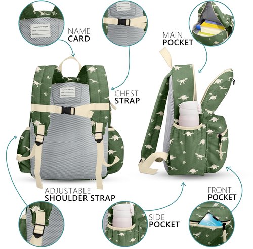Corduroy Toddler Backpack for Boys 2-5: Kids Preschool Backpacks for Girls -13.5" H Fit Folder