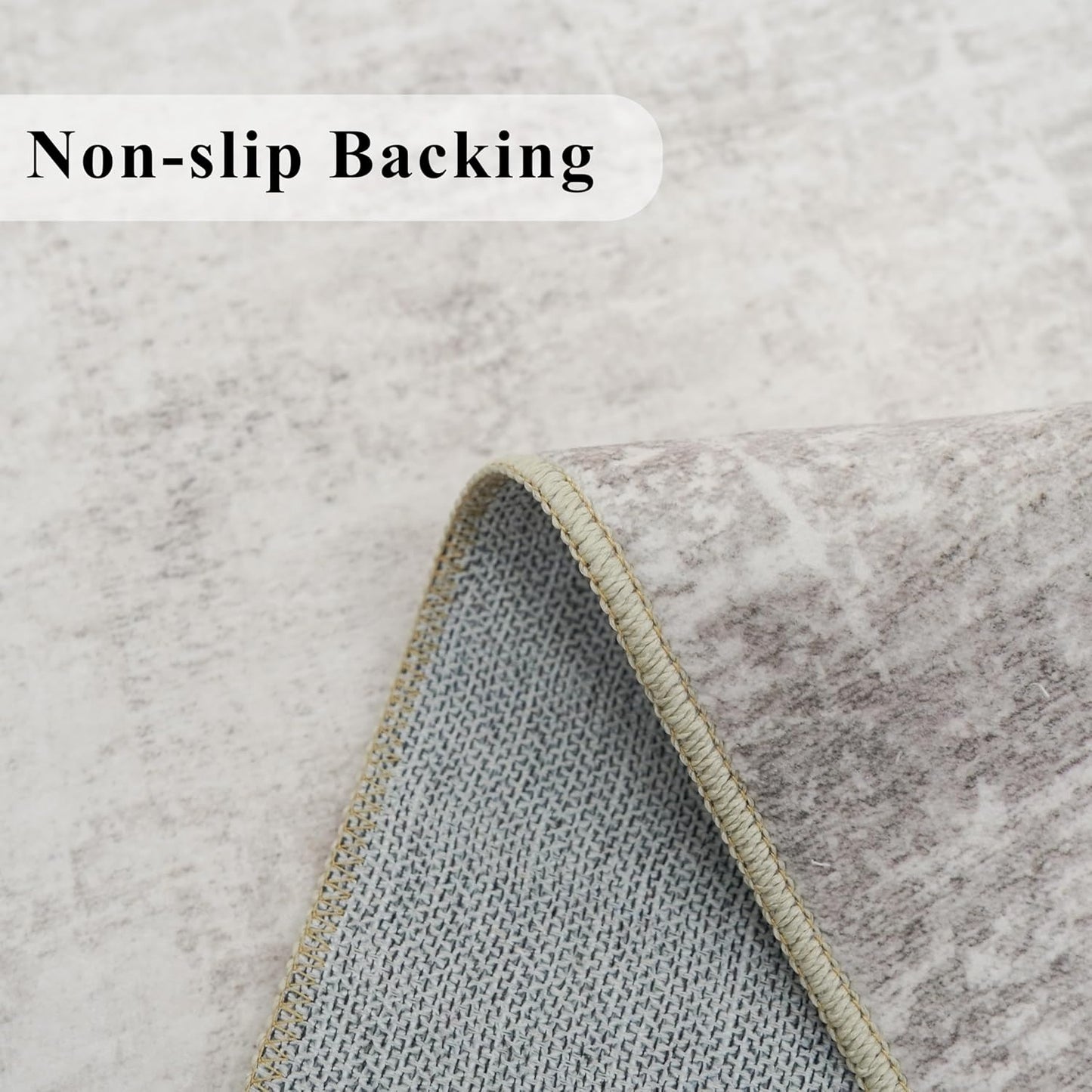 Skiennix Washable Area Rug - Abstract Water Resistant Non-Slip Doormat | Ultra Soft 2x4 Beige/Cream