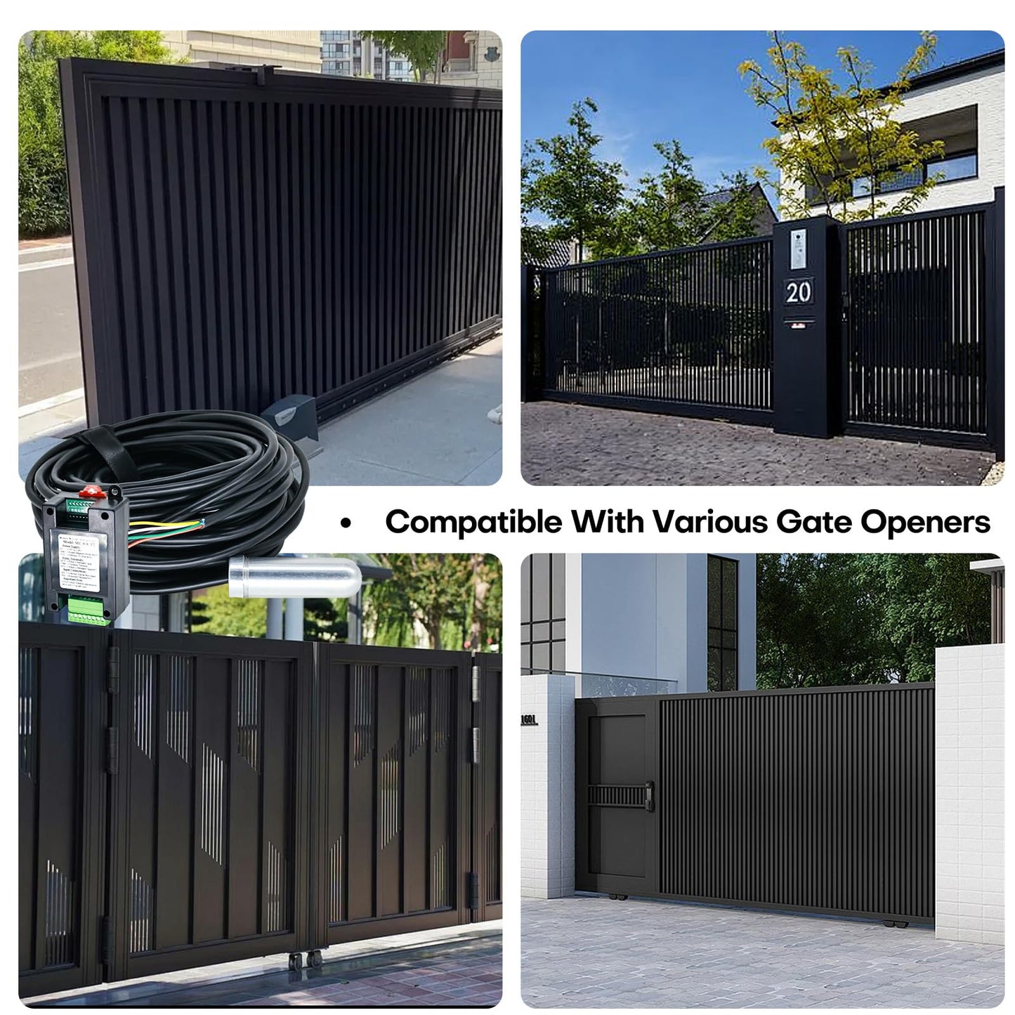 Universal Vehicle Detector for Driveway, No Digging Installation, Automatic Gate Opener Sensor, Loop-Free Compatible with Most Systems, 12-24V DIY Magnetic Sensor