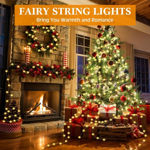 Macarrie 3 Pcs Warm White Fairy Lights USB Powered 16 ft 50 LED String Lights Plug in for Indoor Outdoor Bedroom DIY Party Wedding Home Festival Tree Garden Xmas Decoration