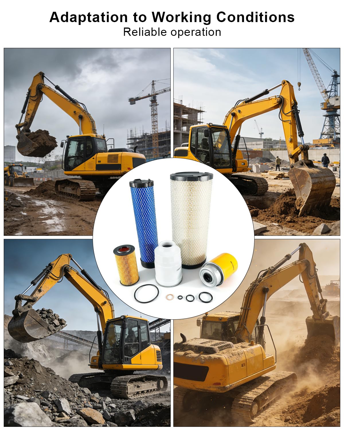 Filter Kit Fit for JCB Excavator 100C-1 100C-2 210 210T 215 8085ZTS 85ZOPTIMUM 86C-1 TM220 Replace 333/G6057 334/V6243 333/W5100 32/919001 32/919002
