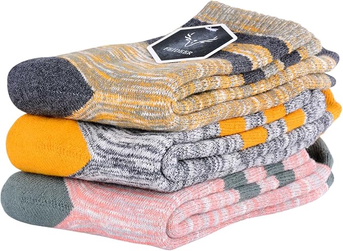 FEIDEER Women's Hiking Walking Socks, Multi-pack Outdoor Recreation Socks Wicking Cushion Crew Socks