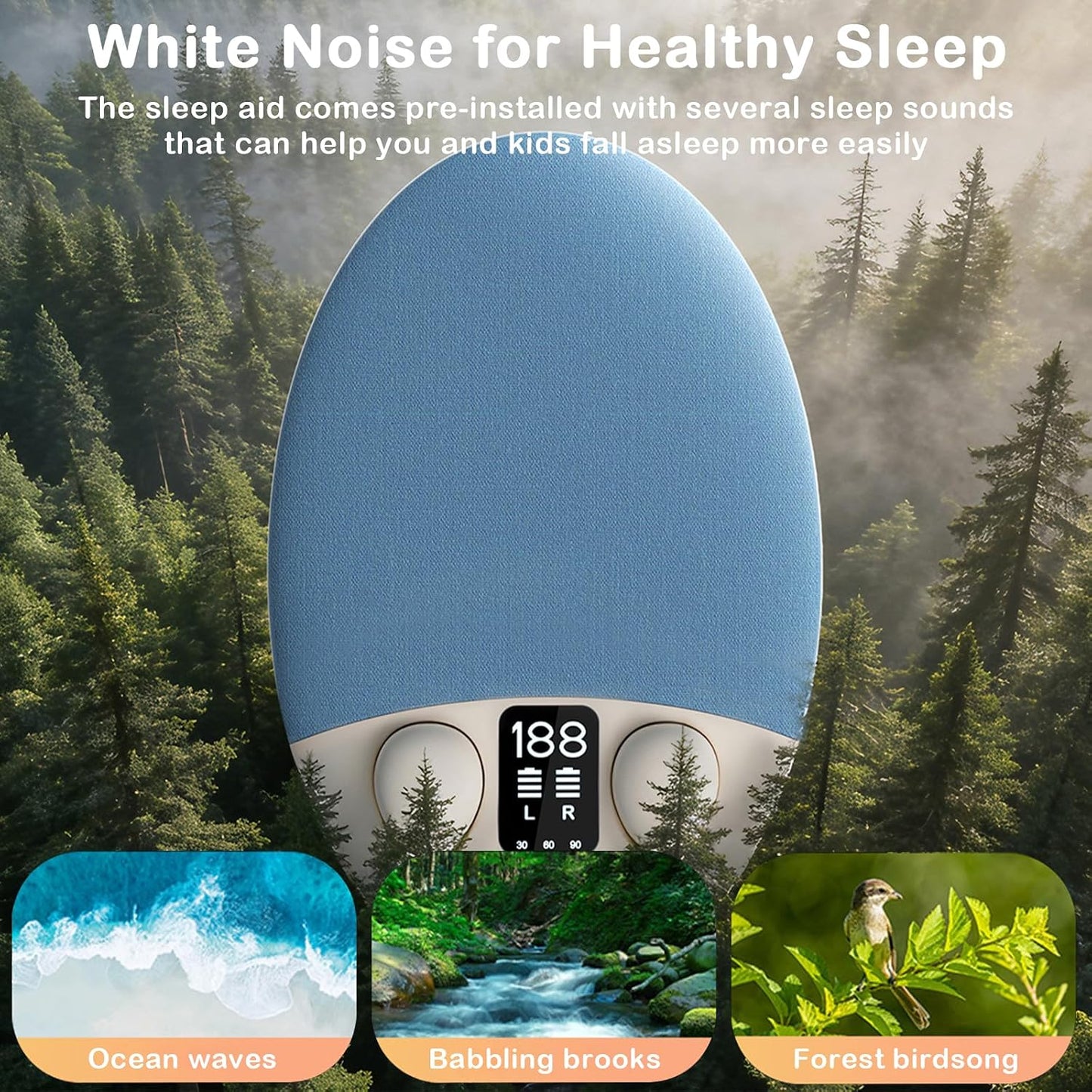 Generic Bluetooth Pillow Speaker with Wireless Earbuds for Sleeping, Mini Portable Under Pillow Speaker with White
