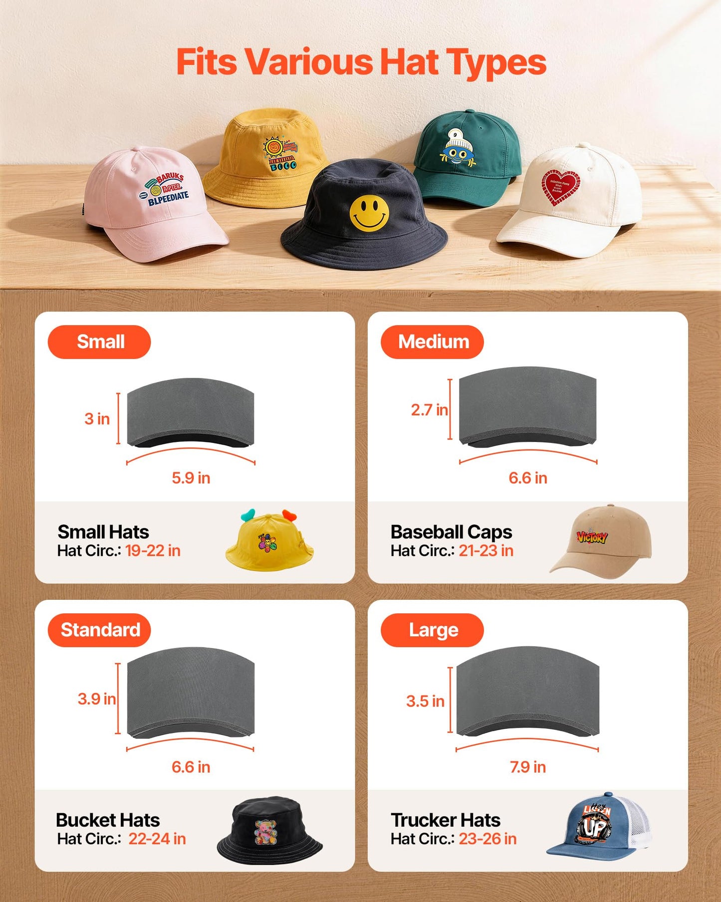 VEVOR Hat Heat Press Machine, with 4 Interchangeable Platens and Caps Stretcher, Precise Temperature & Time Control, Heat Press for Hats and Caps, for HTV Iron On and Sublimation Projects, White