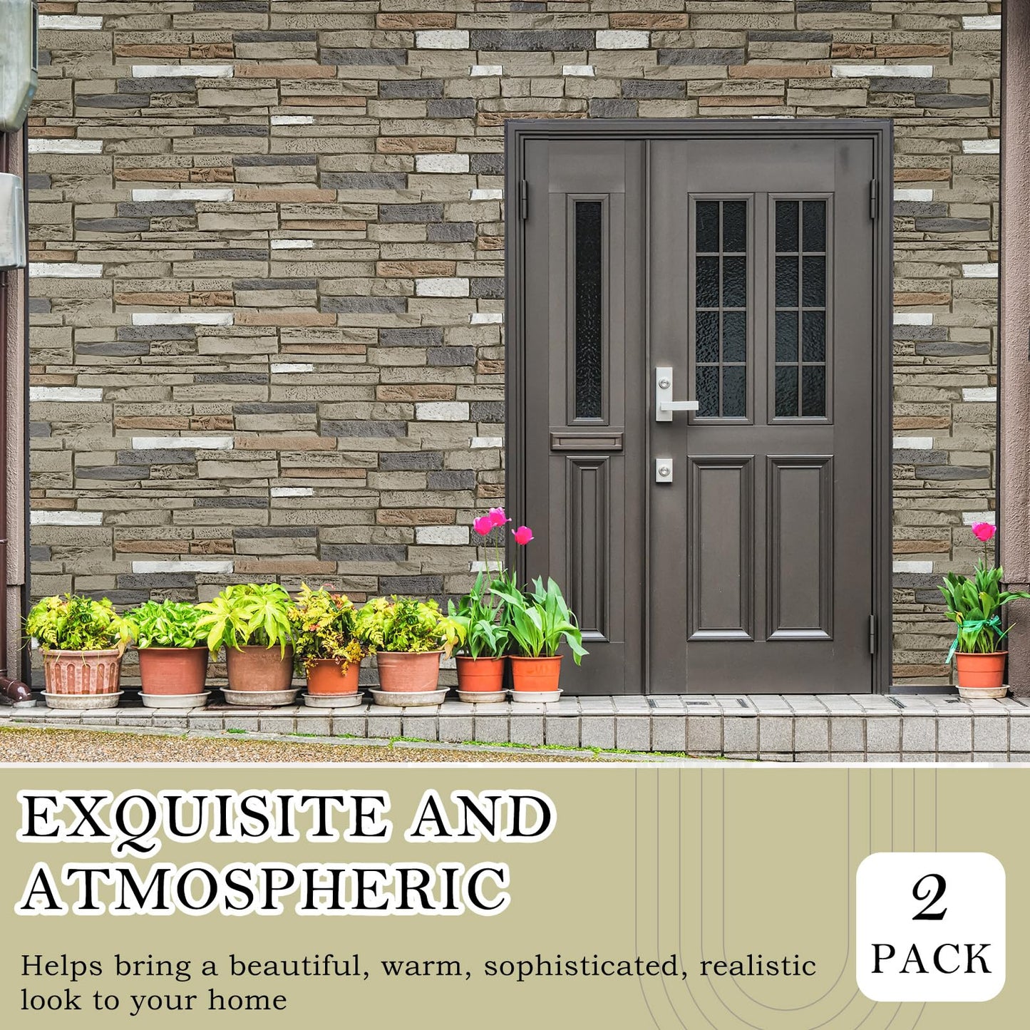 Maasechs 3 Pack Faux Stone Panels Interior 45.6''l x 11.8''h x 0.98''d Faux Siding Panels Exterior Artificial 3D Veneer for Wall Decor Outdoor Home Improvement Projects (PU,Light Gray)