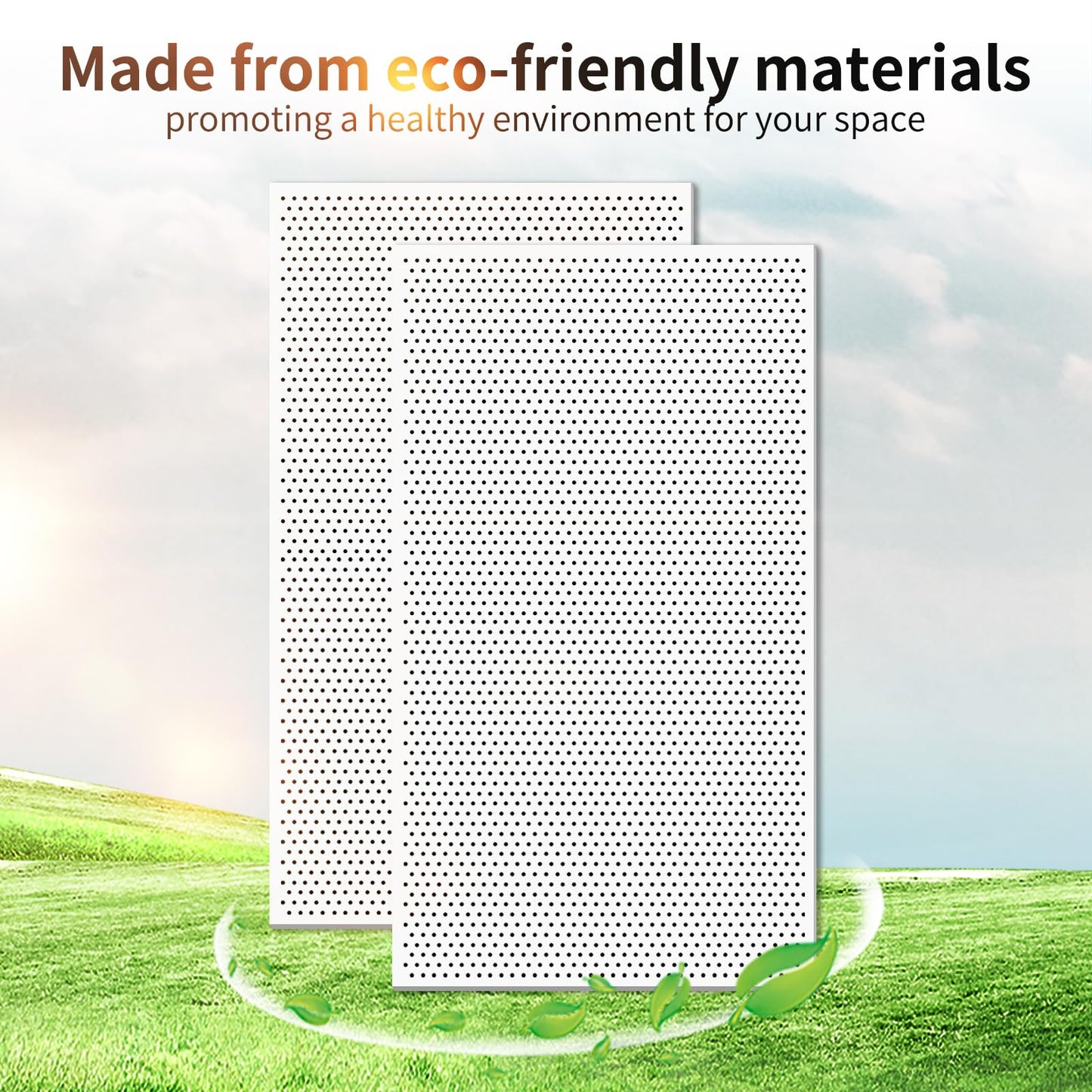 Art3d Acoustic Drop Ceiling Tiles 24x48 10-Pack, Soundproof Panels 2x4ft for Wall Coverings, White