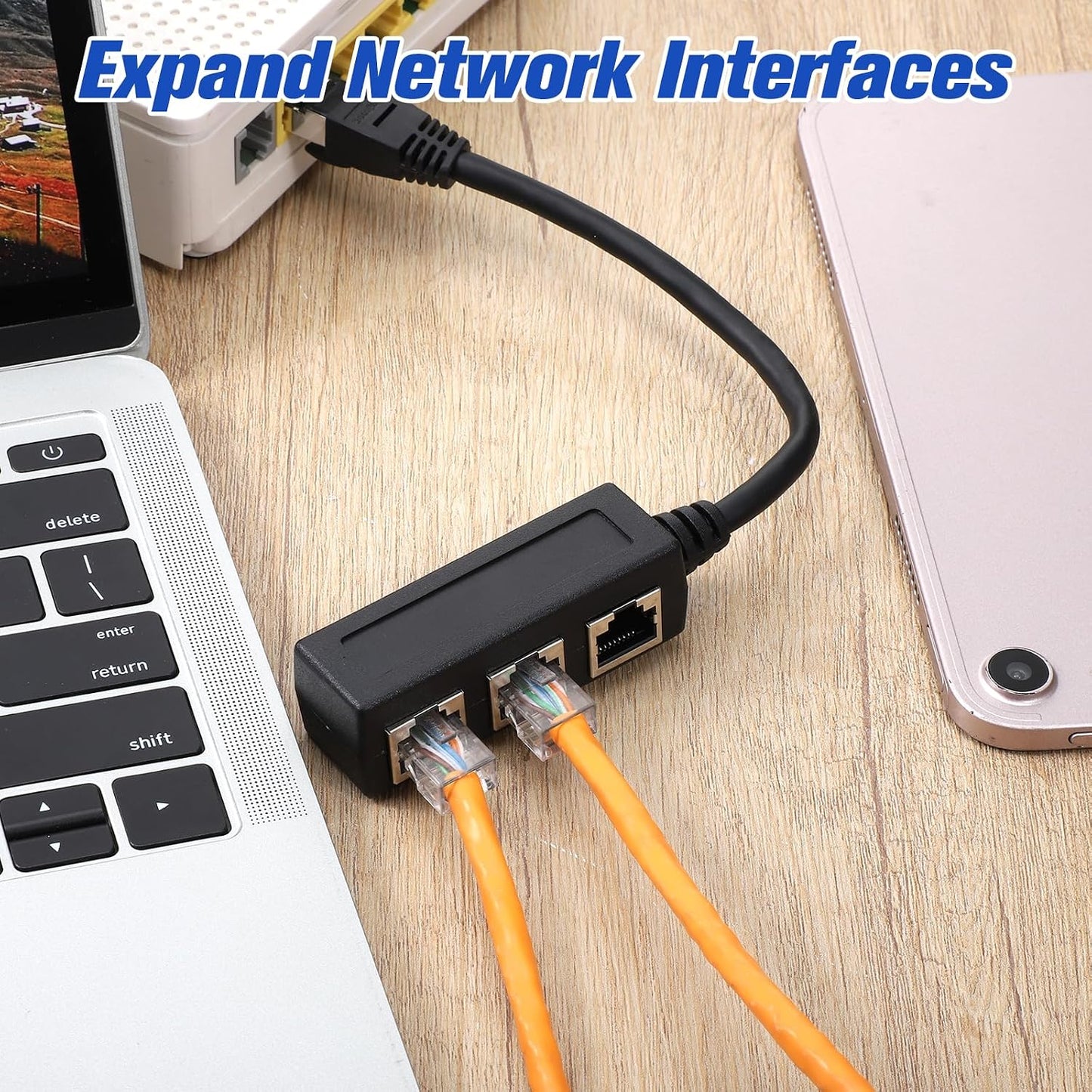 Jxiwfvl RJ45 1 3 Cat5, Cat5e, Cat6, Cat7 Set-top Male to Female LAN Splitter Cable, Ethernet Adapter for LAN Ethernet