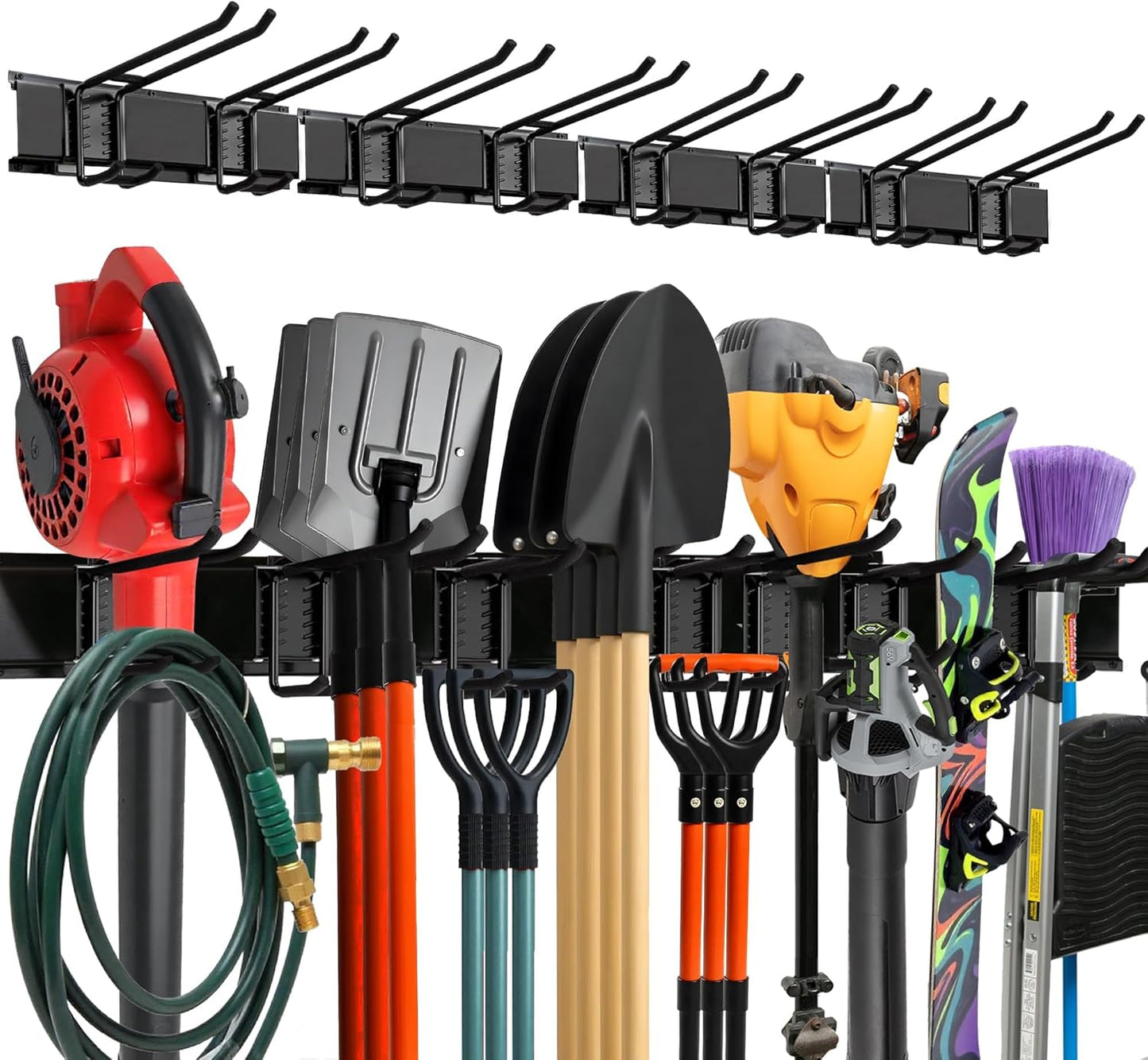 TIDYME Garage Wall Organizer - 64" Heavy-Duty Tool Storage Rack with Adjustable Hooks | 400 lbs Capacity
