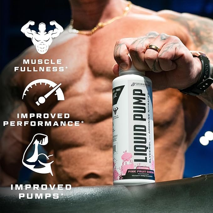 Liquid Pump - Glycerol and Arginine Nitrates for Optimized Pump pre-Workout Liquid Caffeine Free Non stim pre-Workout for Energy and Performance and nictic Oxide Booster | Pink Fruit Chews Flavor