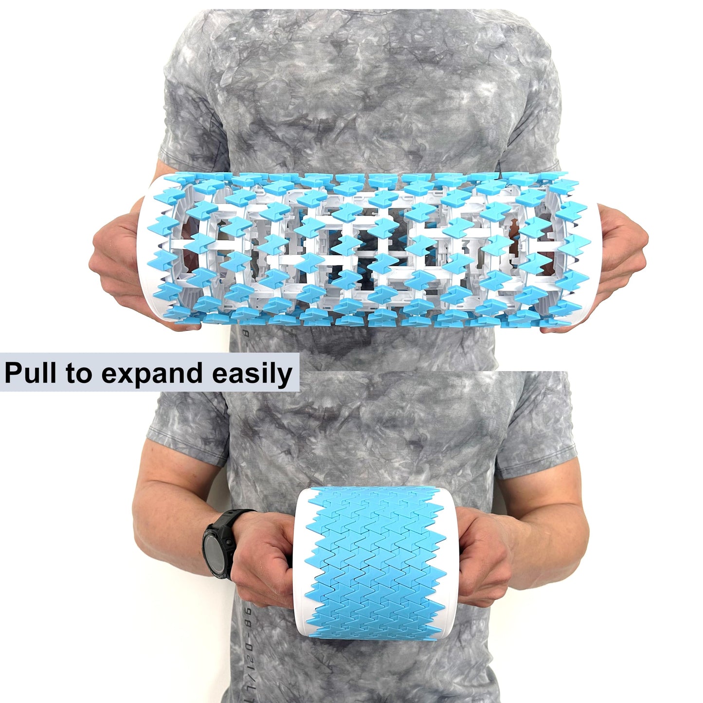 Collapsible Foam Roller for Exercise and Recovery (13 Inches), Easily Portable at 5.5 inches (Blue)