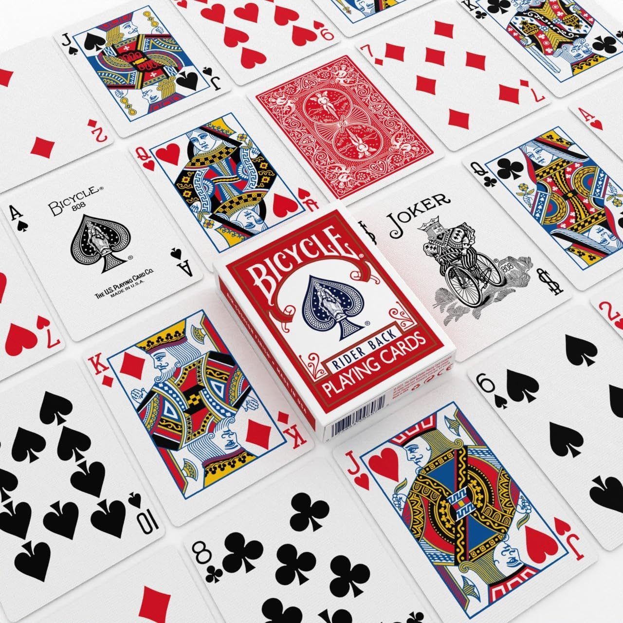 Rider Bicycle Playing Cards - Standard Poker Size Deck, Red & Blue (2 Pack) | Classic Fun for All Ages