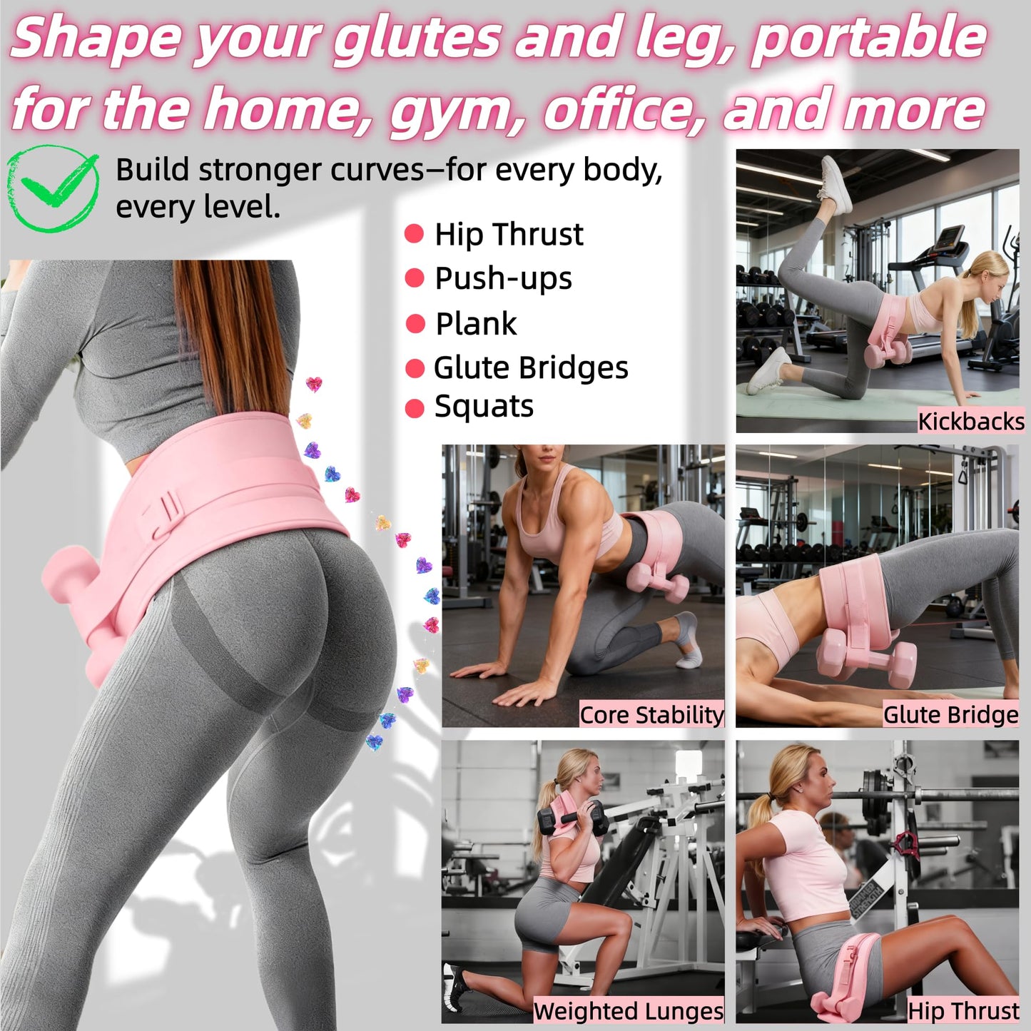 Ypdroy Women Glute Workout Equipment Set, Ankle Resistance Bands with Cuffs Long Yoga Resistance Bands Socks & Bag, Glute Sculpting at Home Set for Gym Equipment Pilates Kit