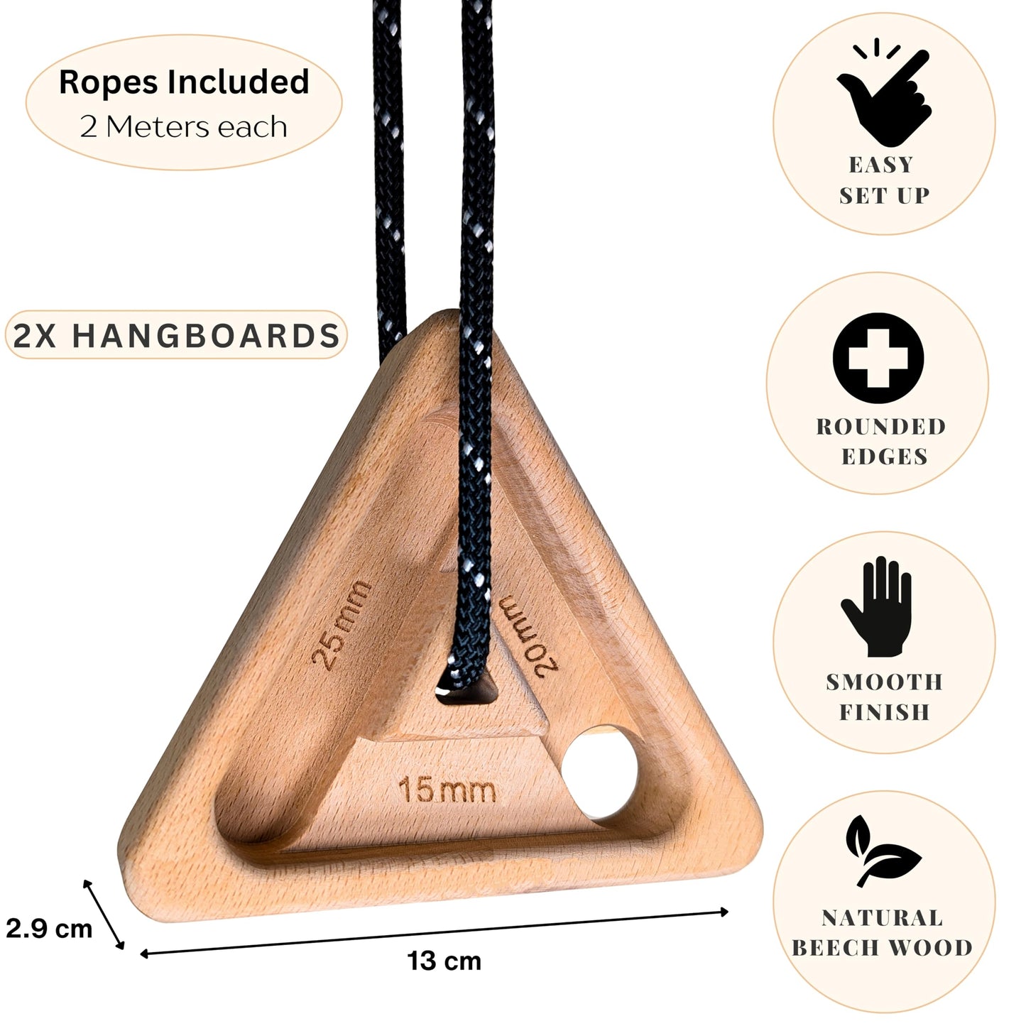 Bellaroca® | Portable Climbing Hangboards for Climbing Training, Professional Climbing Boards for Finger Strenght in Rock Climbing and Bouldering (Triangles)