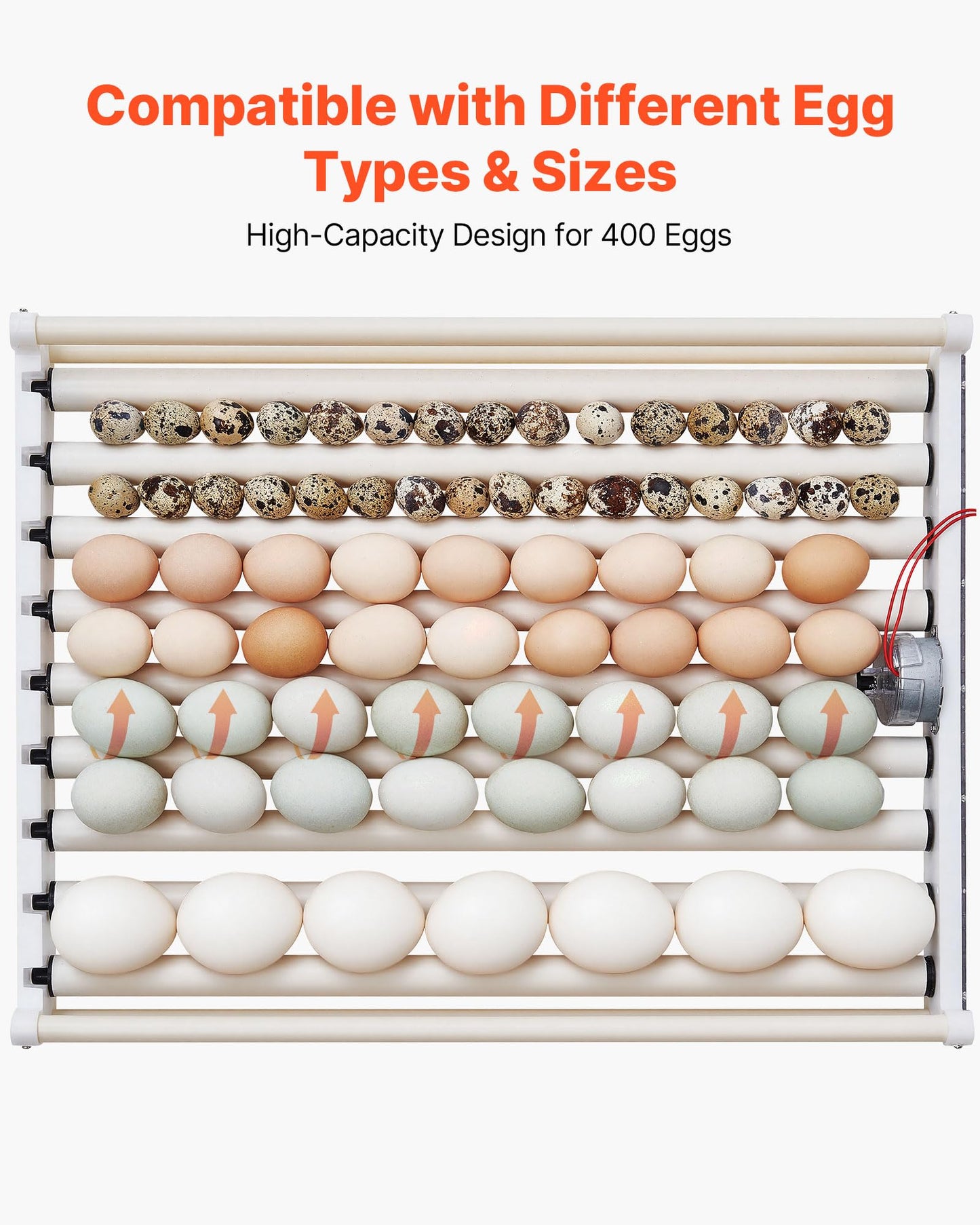 VEVOR 400 Egg Incubator, Poultry Incubator Cabinet with Automatic Eggs Turning, Temperature & Humidity Control, Heating & Cooling Egg Hatcher, Commercial Incubators for Hatching Chicks Ducks Goose