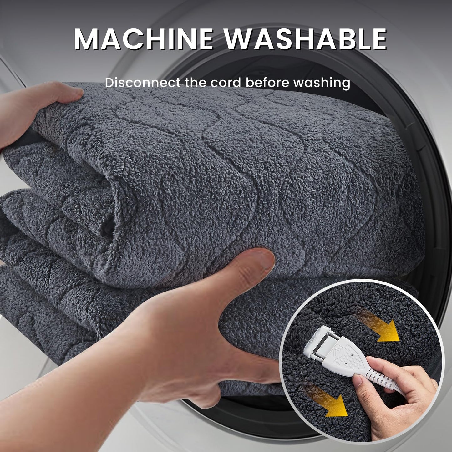 Easthome Twin Size Heated Mattress Pad Sherpa Electric Mattress Pads Electric Bed Warmer Fit up to 21" with 6 Heat Settings 10 Hours Auto Shut Off, Dark Gray