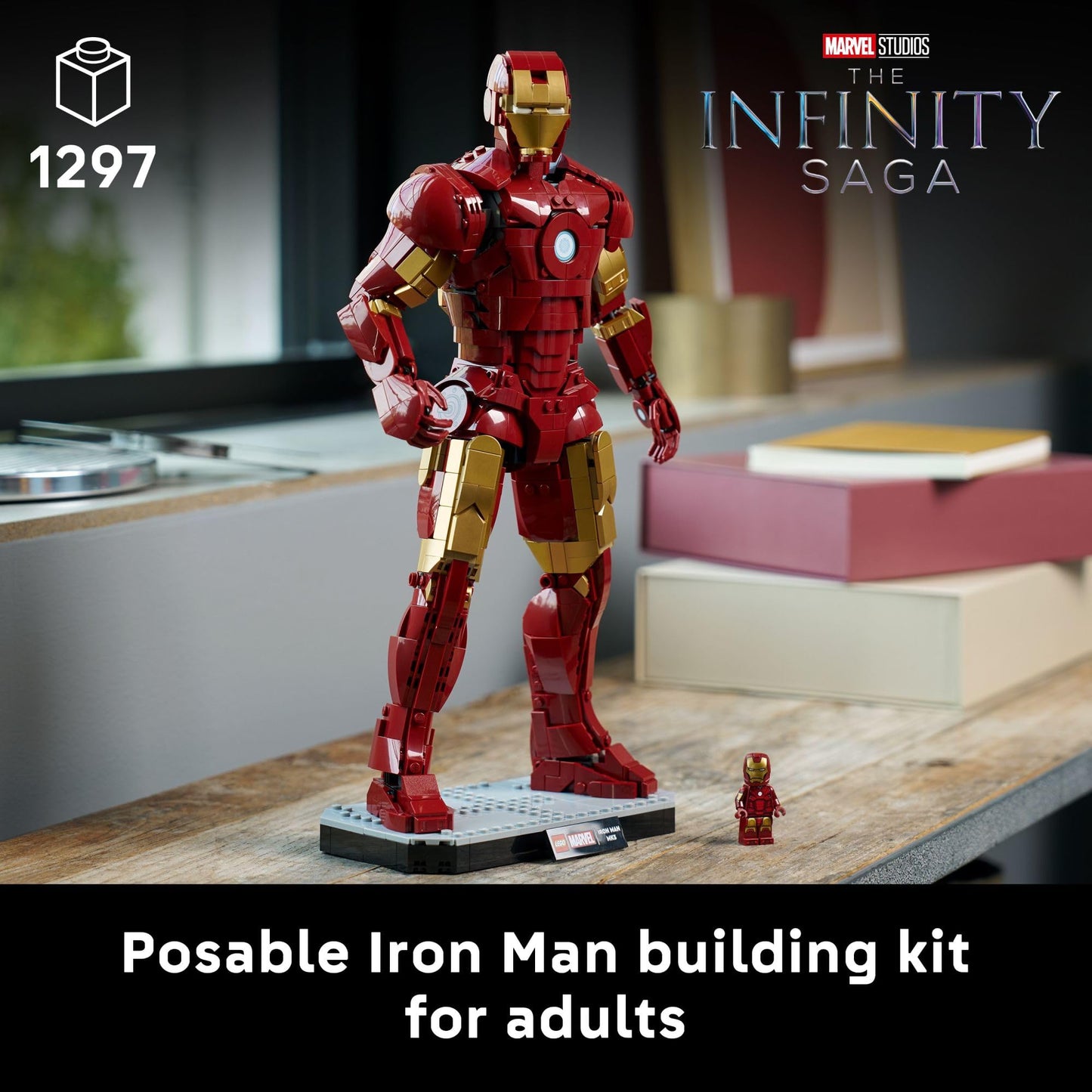 LEGO Marvel Iron Man Mark 3 Collectors’ Edition Building Set - Poseable Super Hero Construction Kit W/Mark 3 Minifigure for Adults, Ages 18+ - Collectible Gift Idea for Birthdays - 76344