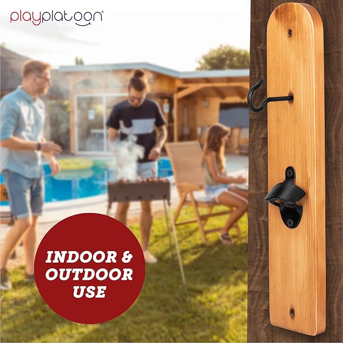 Play Platoon Hook and Ring Toss Bar Game for Adults - Wood Toss Ring Game for Adults - Perfect Home, Basements, & Bar Gifts
