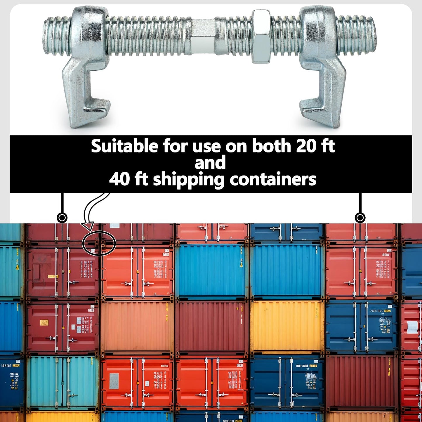 Gisafai 4 Pack Shipping Container Connectors Bridge Fitting Clamp 260 mm Galvanized Screw Clamp to Connect Together, 20 or 40 Foot Containers Accessories Wheels Kit