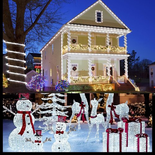 **Skiennix LED Rope Lights - Waterproof 33ft Cool White Decorative Lighting | Flexible & Connectable for Indoor/Outdoor Use**