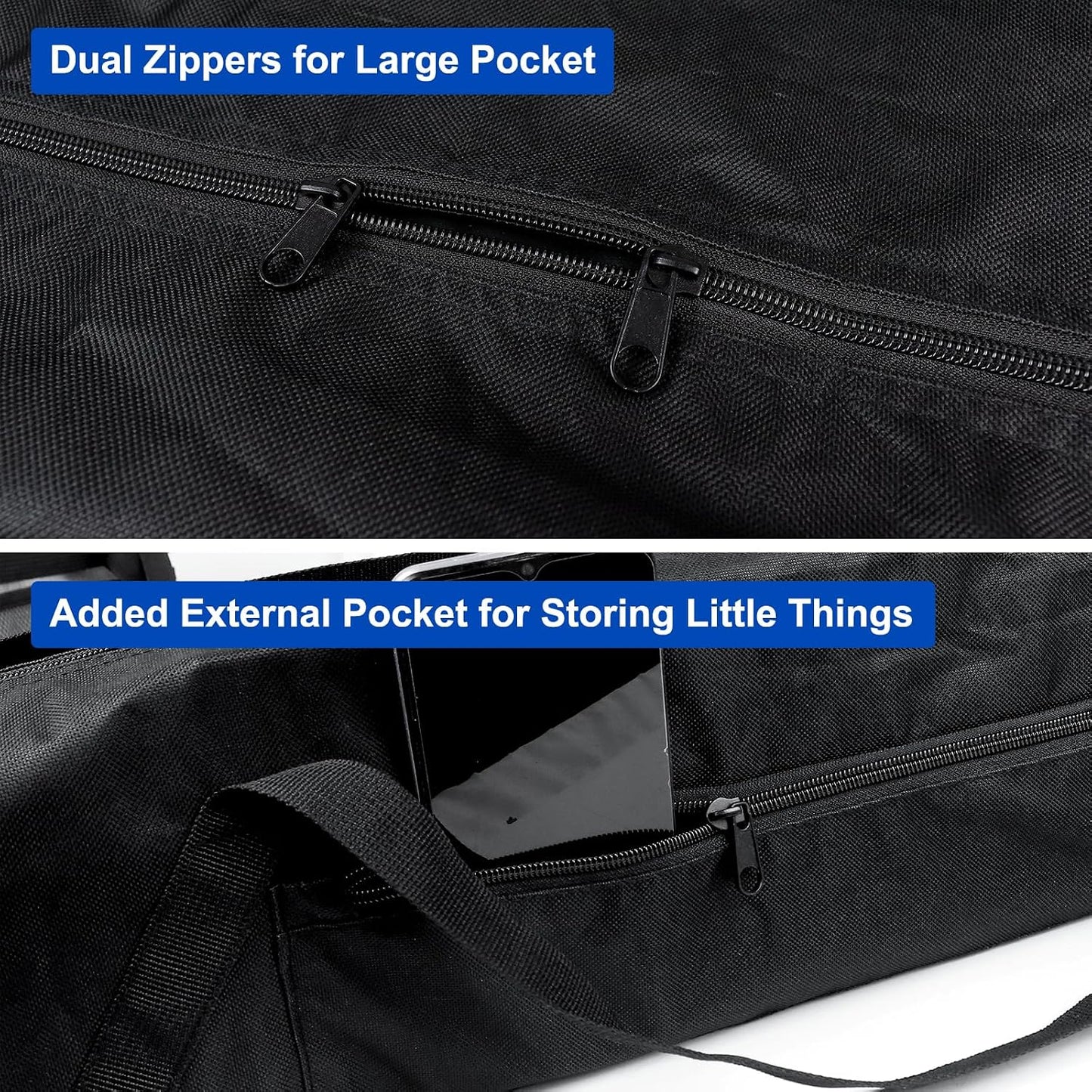 47 Inch 600D Tripod Carrying Case - Oxford Tripod Bag with Shoulder Straps and Dual Handles Full Zippers for Lights