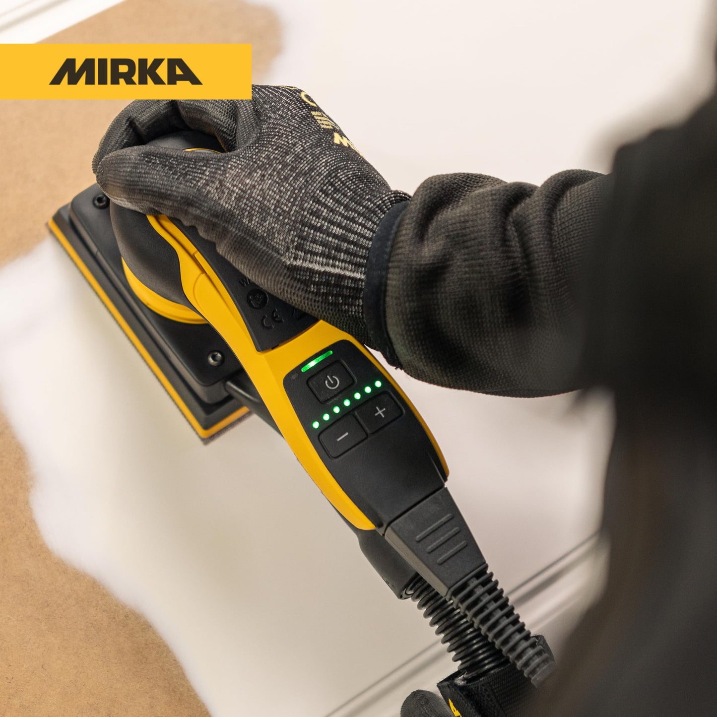 Mirka DEOS II 353X 3" x 5" Electric Orbital Sander for Woodworking & Painting – Precision 3.0 mm Orbit, 5,000–10,000 RPM Variable Speed, Low-Profile Design, Vacuum Ready, Bluetooth-Enabled