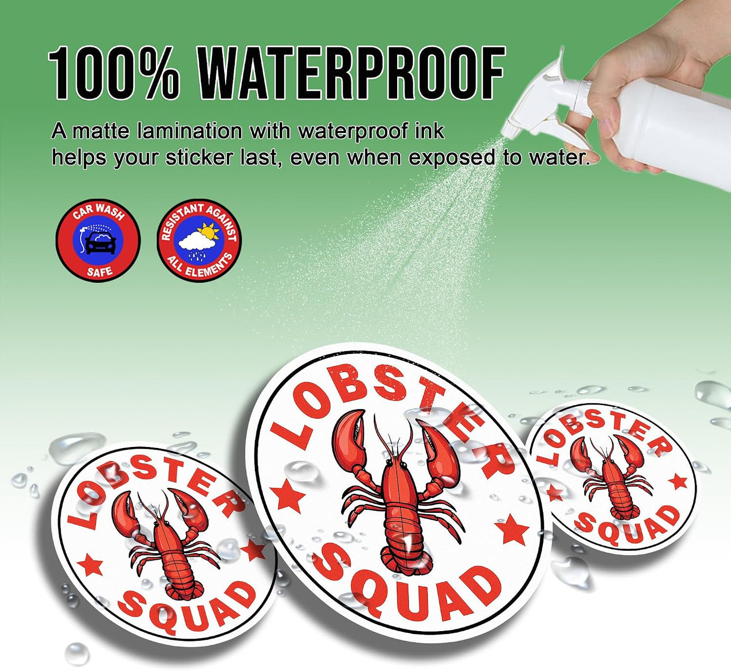 4" Lobster Sticker Cute Animal Lover Decal Lobster Squad Funny Gifts Vinyl Stickers Weather-Resistant Stickers