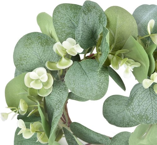LSKYTOP Eucalyptus Faux Wreaths - 2 Pcs Artificial Greenery for Farmhouse Decor | 9 Inch Each