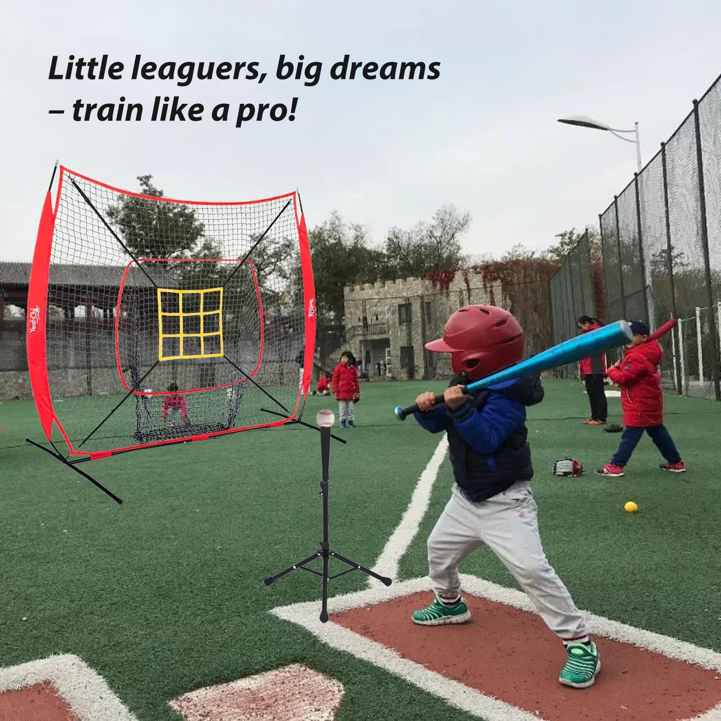YeahChi 7×7FT Baseball net, Pitching net with Strike Zone Target, Baseball&Softball Practice net with Sturdy Bow Frame and Stable Base,Portable Practice net for All Ages and All Skilled Levels