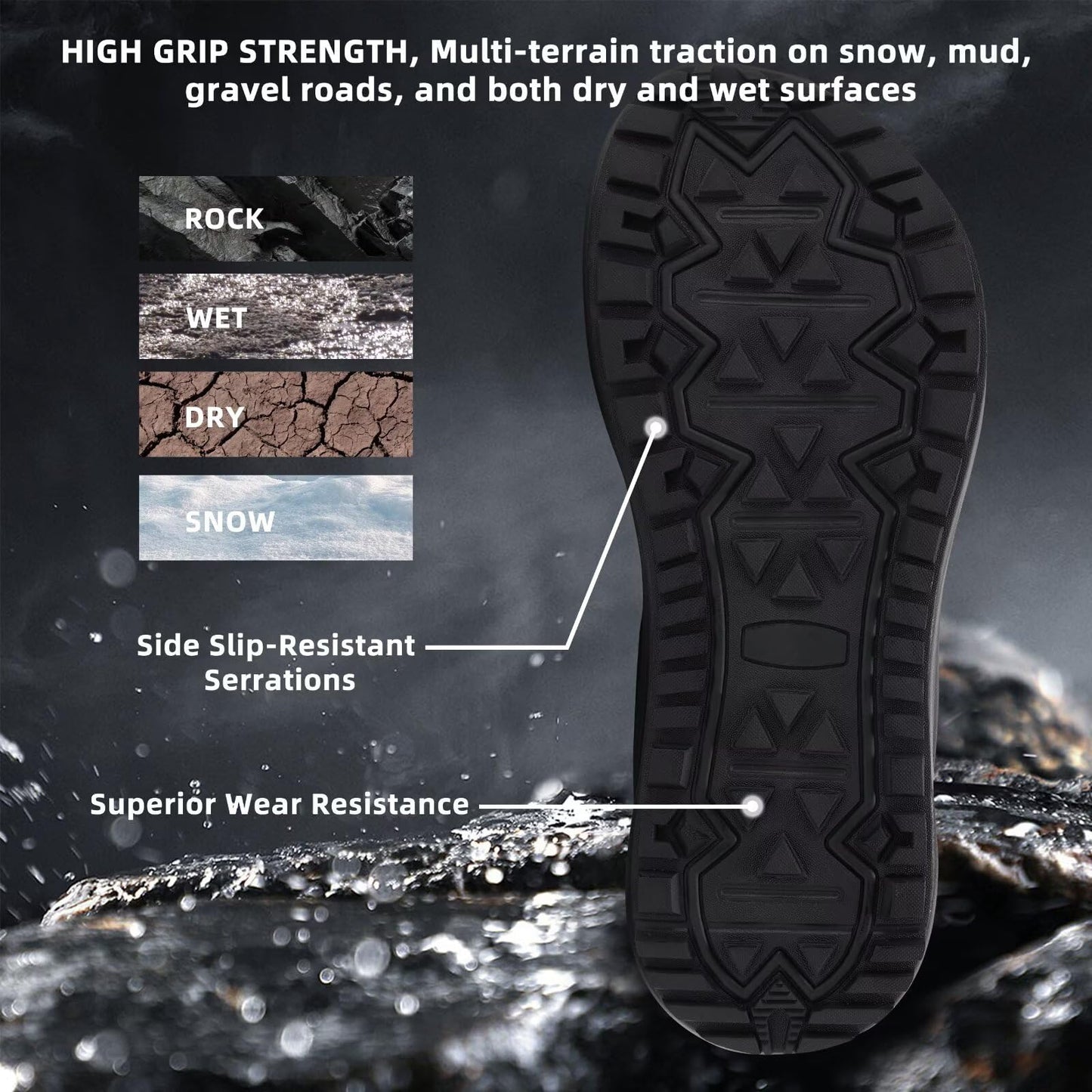 Men's Orthopedic Wide Hiking Boots: Comfortable Plantar Fasciitis Orthotic Arch Support Bunions Recovery Trail Sneakers, Leisure Gowalk Diabetic Stylish Standing Walking Shoes Black Size 11