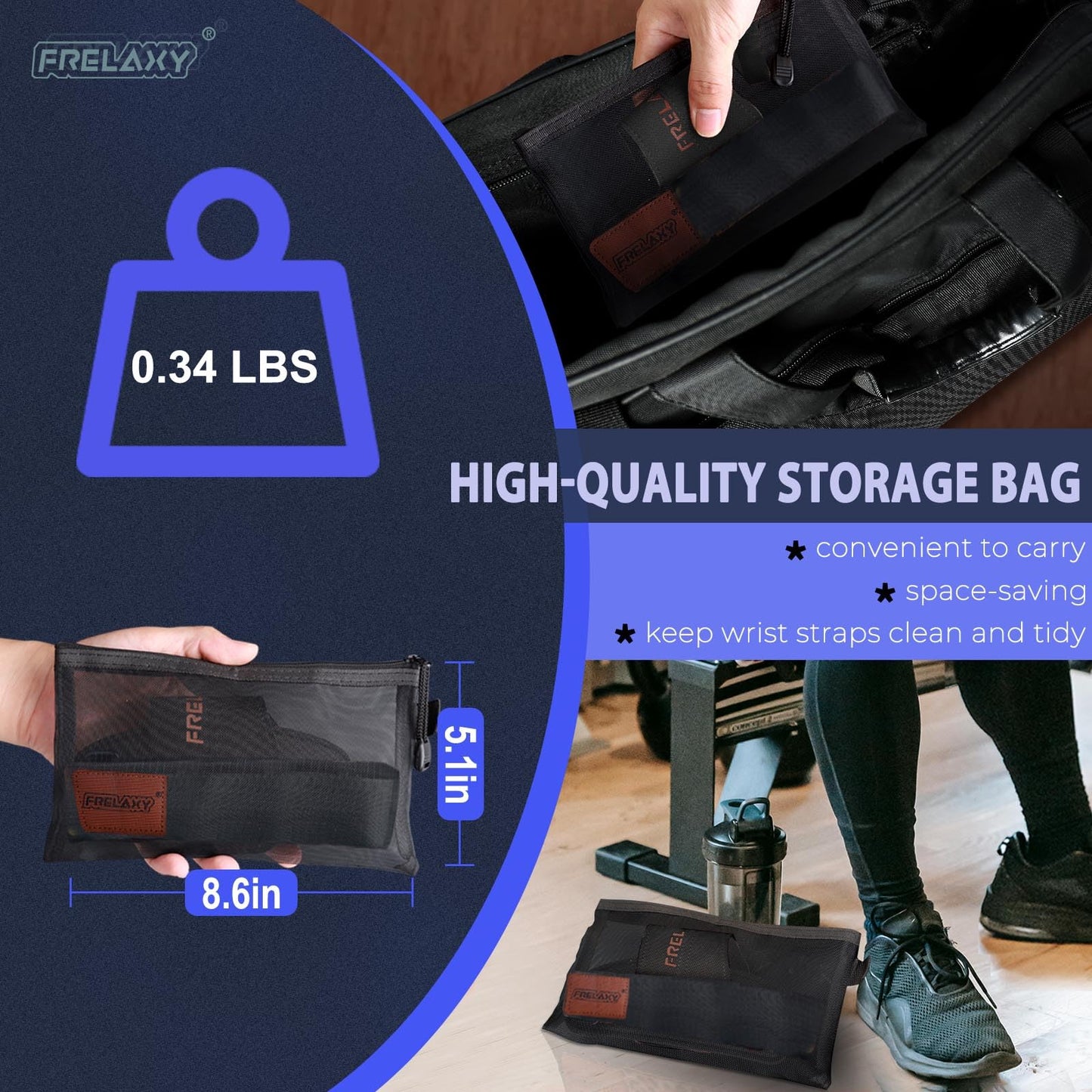 Frelaxy Lifting Wrist Straps Women and Men, Weight Lifting Grips with Cushion Wrist Loop, Double Layer Leather and Storage Pouch, Gym Workout Straps for Deadlift and Powerlifting (All Black)