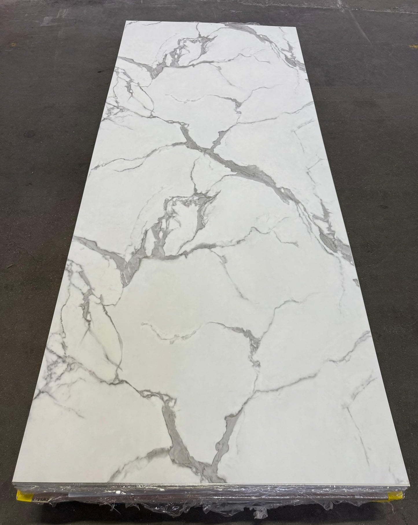 Dundee Deco Faux Marble Panels - 2 ft X 4 ft - Matte, Waterproof DIY Decorative Panels for Walls and Floors - Off-White, Grey, Tan Veins - Set of 4 - Covers 31 sq ft