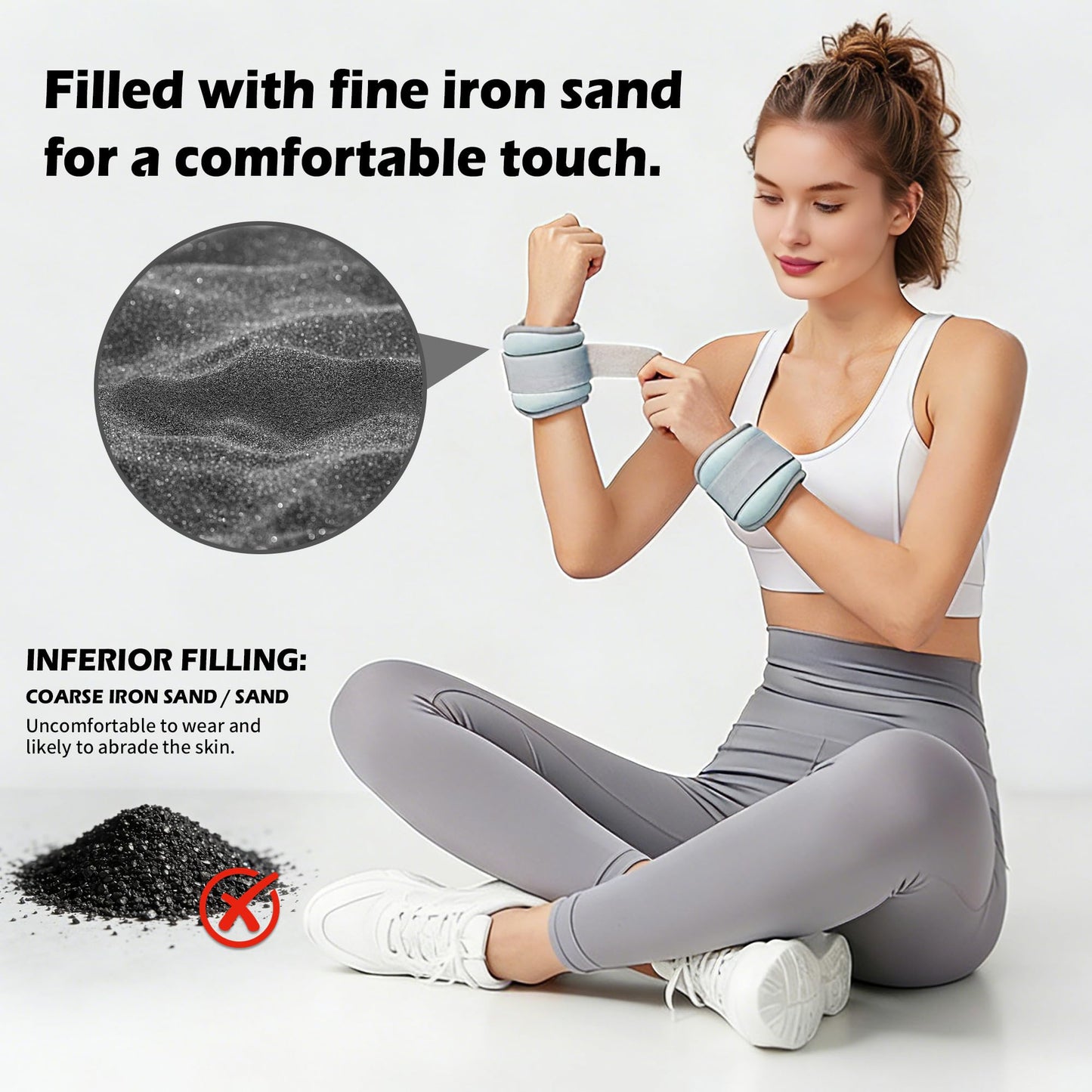 leikefitness Wrist/Ankle Weights Set of 2 (1 lb/2 lb/3 lb Each) for Women,Men and Kids, Modularized Leg Weight Straps for Yoga, Walking, Jogging, Aerobics, Gym (Blue, 2 lb Pair (1 lb Each))