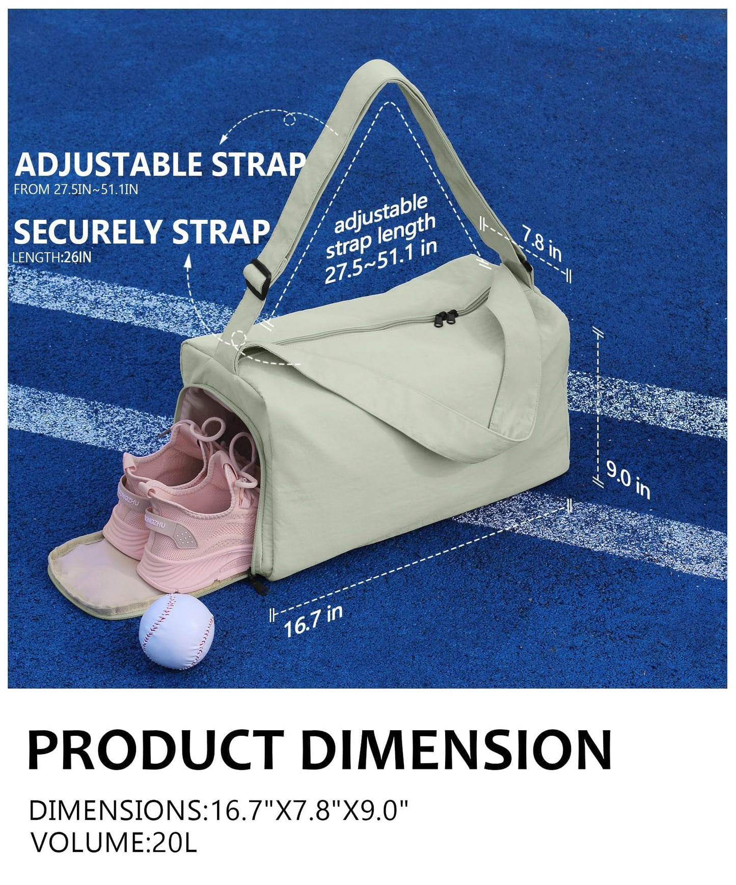 Small Gym Bag for Women with Shoes Compartment, Stylish Duffle Travel Bag for Plane, Lightweight Duffle Bag for Women & Men, Sport Gym Tote Bag with Wet Pocket for Yoga, Pilates, Swimming