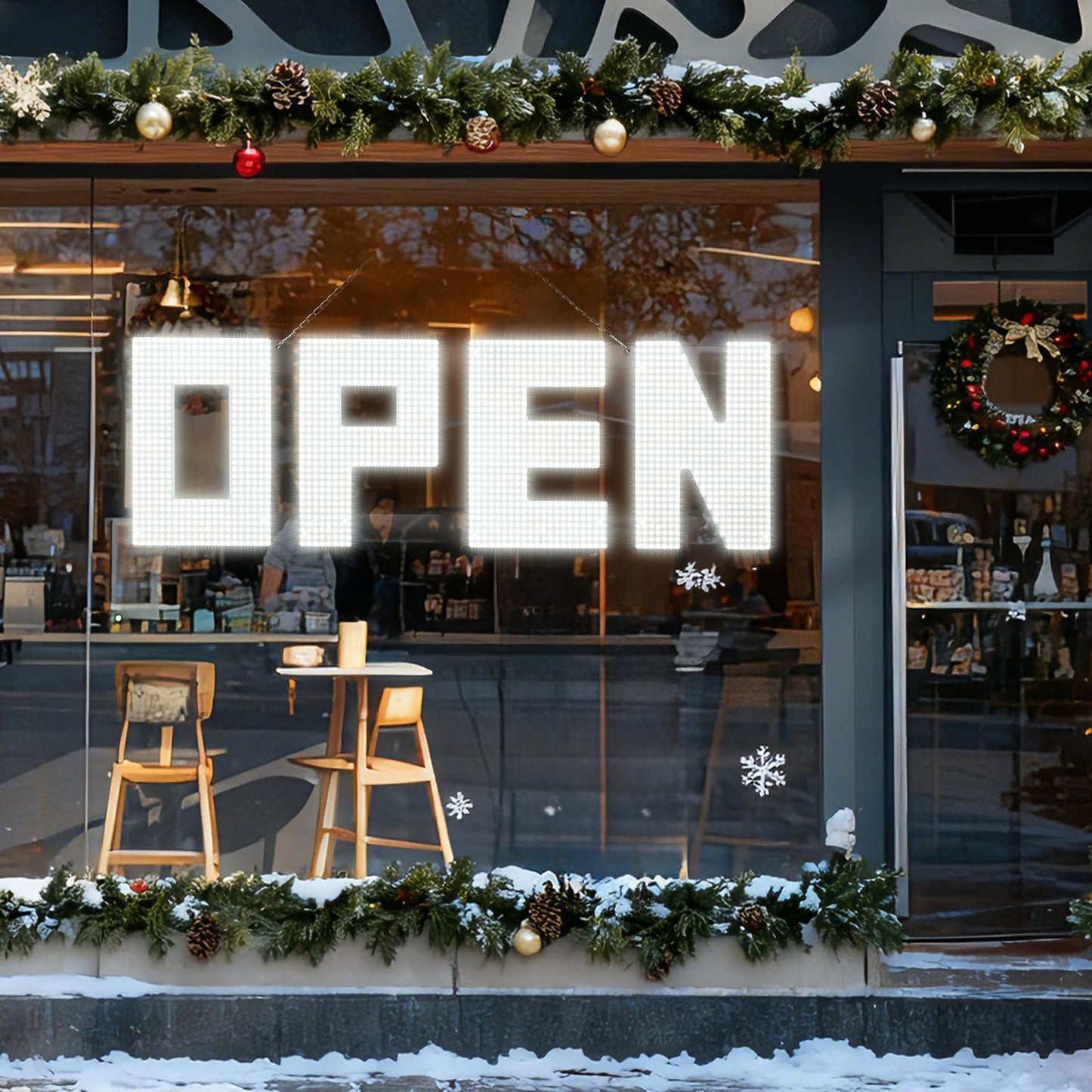 50"x17" Large LED Open Sign with Remote and Bluetooth App, Super Bright Open Signs for Business, Dimmable Big Open Sign for Storefront Window Bar Salon Cafes Retail Shops White