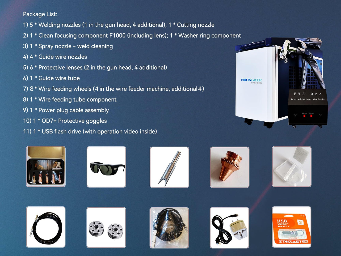 US Stock 2000W Laser Welding Machine 4 IN1 Double Wobble Laser Welder & Double Wire Feeder Handheld Laser Cleaner, Cutter, Weld Seam Cleaning for Aluminum, Stainless Steel, Carbon Steel, etc.